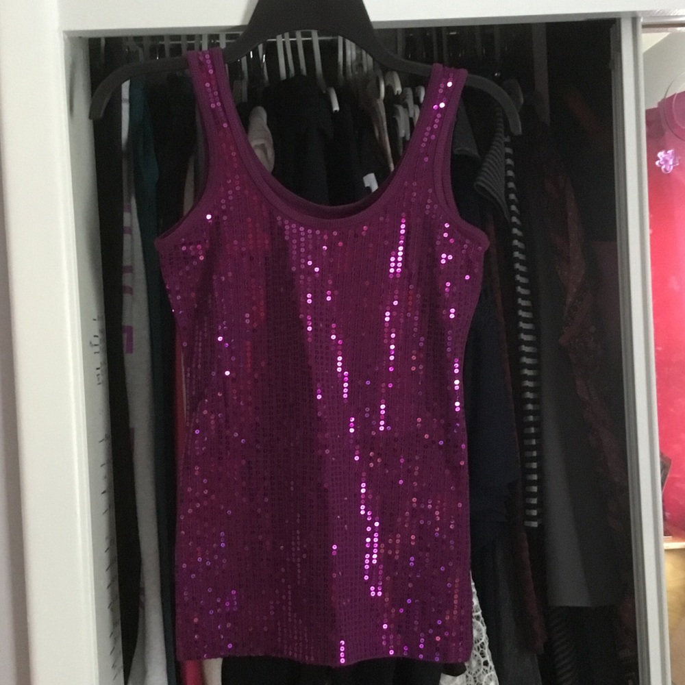Purple Sequin Tank Top